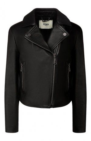Кожаная куртка Fendi. Цвет: черный