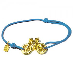 Браслет Велосипед MB0215-Au585-TBL голубой, размер 20 см Amorem. Цвет: голубой