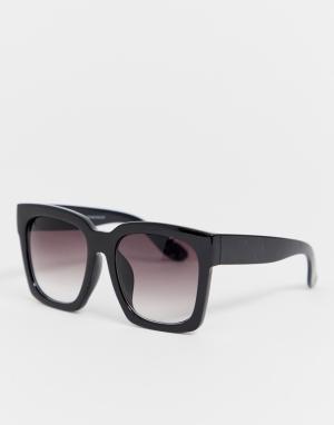 Черные солнцезащитные oversize-очки -Черный New Look