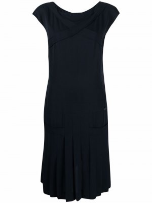 Шелковое платье-трапеция Chanel Pre-Owned. Цвет: синий