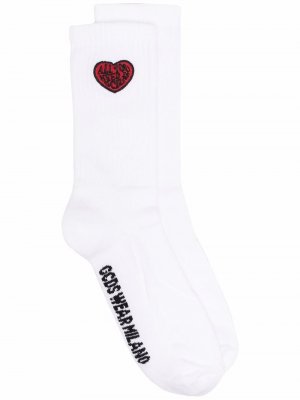 Heart-motif ribbed socks Gcds. Цвет: белый