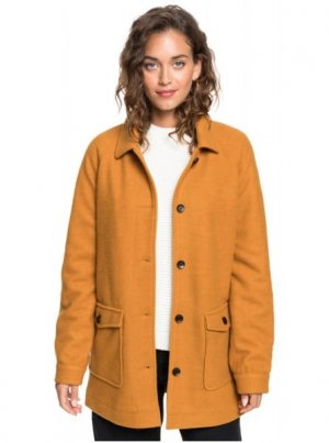 Женское пальто Keep Me Warm Roxy. Цвет: коричневый,оранжевый