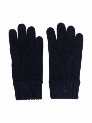 Трикотажные перчатки Ralph Lauren Kids. Цвет: синий