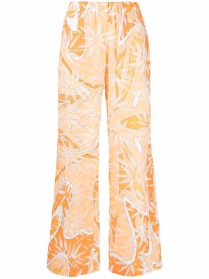 Patterned wide-leg trousers Sara Battaglia. Цвет: оранжевый