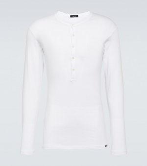 Рубашка на пуговицах из хлопкового джерси , белый Tom Ford