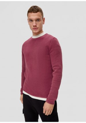 Вязаный свитер MIT MUSTERSTRUKTUR , цвет aubergine QS