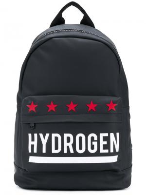 Рюкзак со звездами и логотипом Hydrogen. Цвет: чёрный