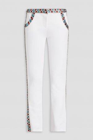 Расклешенные брюки из джерси с кристаллами , белый Balmain
