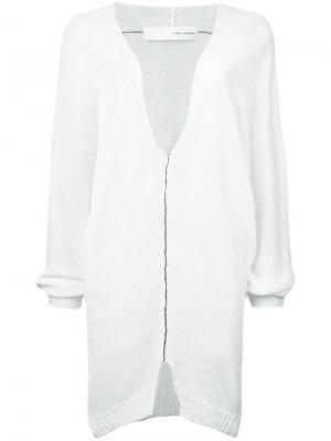 Вязаный удлиненный свитер Isabel Benenato. Цвет: белый