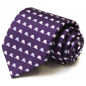 Фиолетовый галстук со шляпами 35971 Moschino. Цвет: фиолетовый