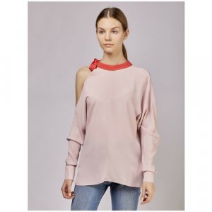 Блуза , повседневный стиль, прямой силуэт, открытые плечи, размер 38, розовый CRISTINAEFFE. Цвет: розовый