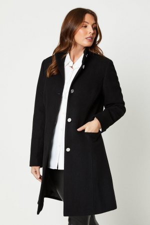 Пальто из искусственной шерсти с воротником-воронкой , черный Wallis