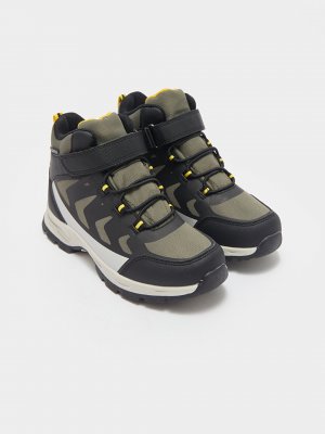 Водонепроницаемые ботинки для мальчиков на шнурках и липучках LCW STEPS, хаки Steps