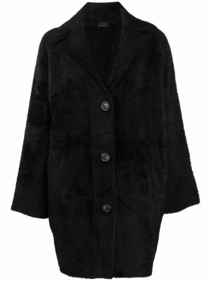 Фактурное пальто Pinko. Цвет: черный