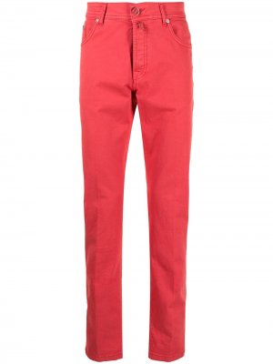 Прямые джинсы с пятью карманами Kiton. Цвет: красный