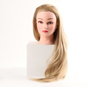 Голова учебная, искусственный волос, 55-60 см, без штатива, цвет блонд No brand