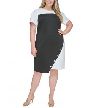 Платье больших размеров с асимметричным подолом , черный Tommy Hilfiger
