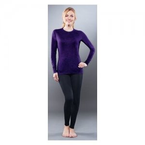 Комплект женского термобелья : рубашка + лосины (301 S/VT / 301 P/BK) (XL) Guahoo. Цвет: черный/фиолетовый