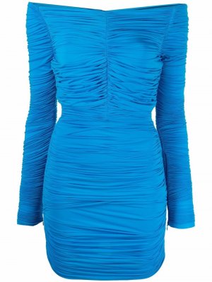 Платье мини Hadley с открытыми плечами Alex Perry. Цвет: синий