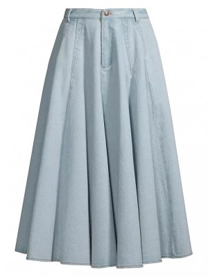 Джинсовая расклешенная юбка-миди , цвет light wash Jason Wu