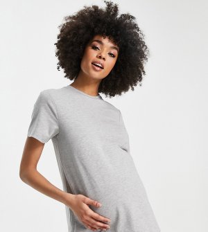 Oversized-футболка свободного кроя ASOS Maternity Rest Day-Серый 4505