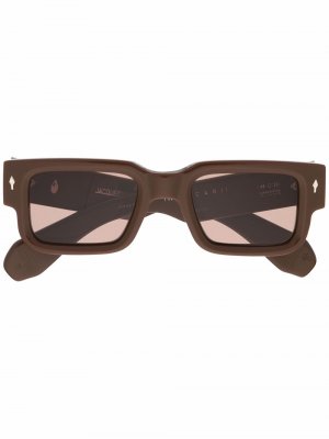 Солнцезащитные очки в прямоугольной оправе Jacque Marie Mage. Цвет: коричневый