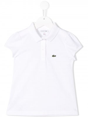 Рубашка-поло с короткими рукавами Lacoste Kids. Цвет: белый