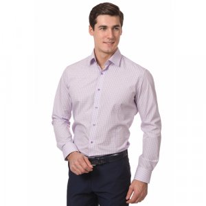 Рубашка, размер 44/182, фиолетовый GroStyle. Цвет: сиреневый/фиолетовый