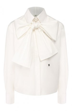 Хлопковая блузка Fendi. Цвет: белый