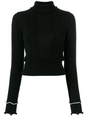 Укороченный пуловер с оборками 3.1 Phillip Lim. Цвет: чёрный