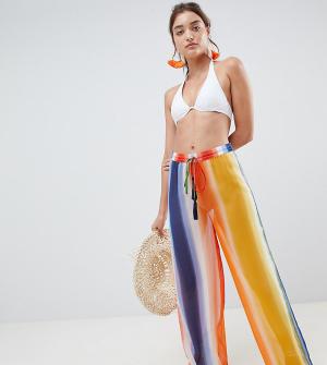 Разноцветные прозрачные пляжные брюки Akasa. Цвет: мульти