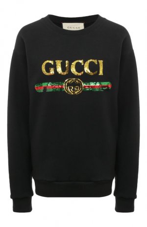 Хлопковый свитшот Gucci. Цвет: чёрный
