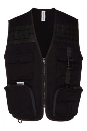 Черный жилет с карманами ZIQ & YONI. Цвет: черный