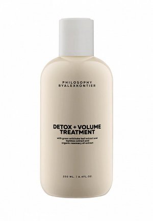 Кондиционер для волос Philosophy by Alex Kontier Detox + Volume Treatment Балансирующий уход объёма и чувствительной кожи головы, 250 мл. Цвет: зеленый