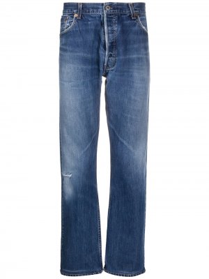 Прямые джинсы с завышенной талией RE/DONE. Цвет: синий