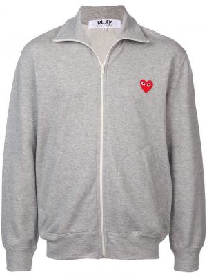 Спортивная куртка с логотипом-сердцем Comme Des Garçons Play. Цвет: серый