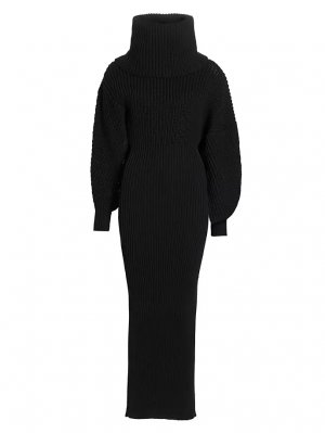 Платье-свитер массивной вязки-снуд A.W.A.K.E. Mode, черный MODE