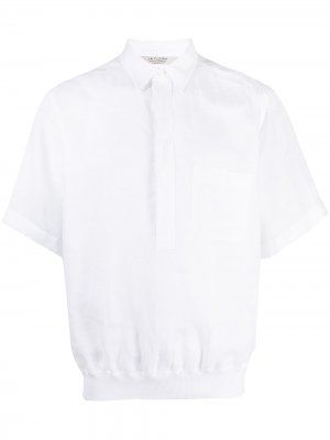 La Fileria For Daniello рубашка с подолом в рубчик D'aniello. Цвет: белый