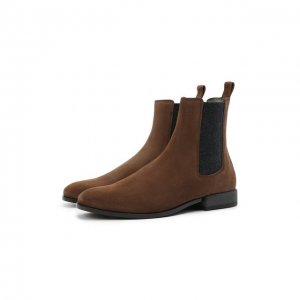 Замшевые челси Brunello Cucinelli. Цвет: коричневый