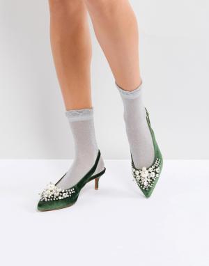 Туфли на каблуке с отделкой Pastis Essentiel Antwerp. Цвет: зеленый