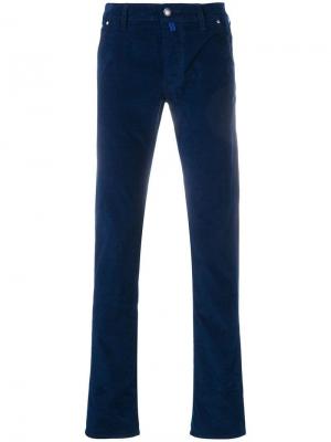Бархатные брюки с платком Jacob Cohen. Цвет: синий