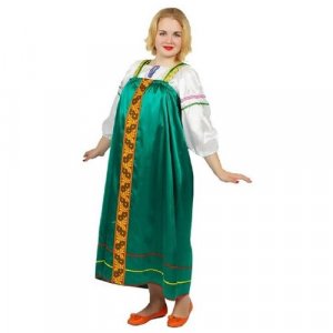 Карнавальный костюм Элит Классик зеленый сарафан Татьяна (большой размер) Elite CLASSIC. Цвет: зеленый