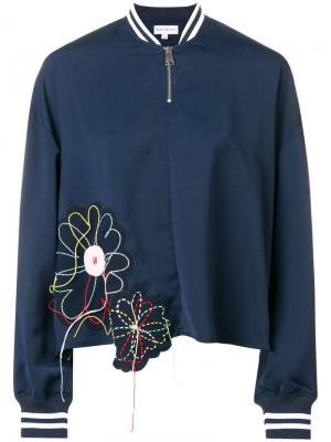 Куртка-бомбер с цветочной аппликацией Mira Mikati. Цвет: синий