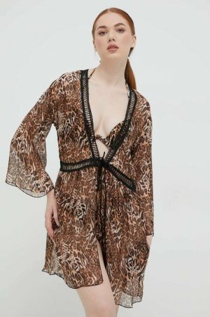 Пляжное платье из смесового шелка , коричневый Guess
