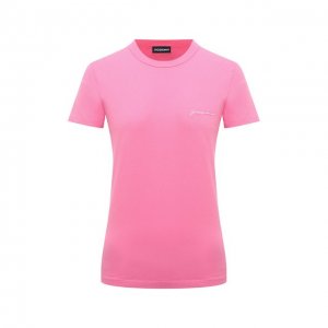 Хлопковая футболка Jacquemus. Цвет: розовый