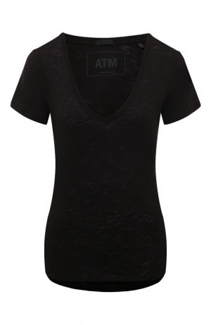 Хлопковая футболка ATM Anthony Thomas Melillo. Цвет: чёрный