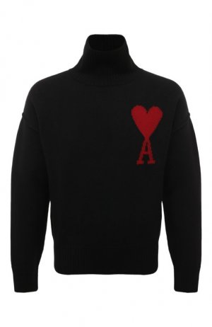 Шерстяной свитер Ami. Цвет: чёрный