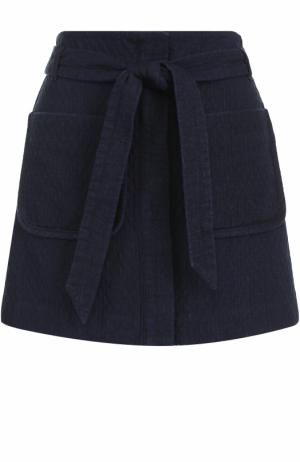 Мини-юбка с накладными карманами и поясом Rag&Bone. Цвет: синий