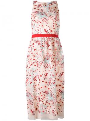 Платье с цветочным принтом Si-Jay. Цвет: телесный