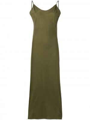 Andrea Yaaqov длинное платье-комбинация с разрезом сбоку Ya'aqov. Цвет: зеленый
